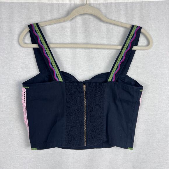 Anthropologie Embroidered Crop Top Artsy Boho Festival Folk Summer Southwestern - Picture 5 of 6